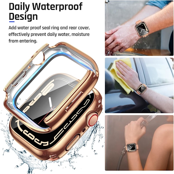 2 i 1 vanntett deksel for Apple Watch-skjerm