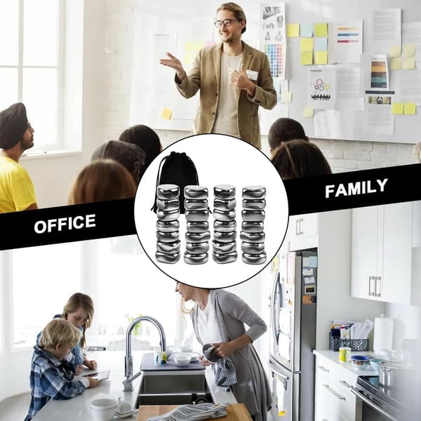 28-pack svarta kylskåpsmagneter, små och starka magneter, starka kylskåpsmagneter för whiteboard, kontor, klassrum, kök