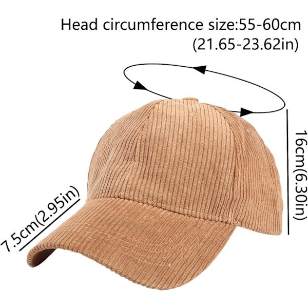 Unisex Sommer Solid Baseball Caps Corduroy Justerbar Hat Visors