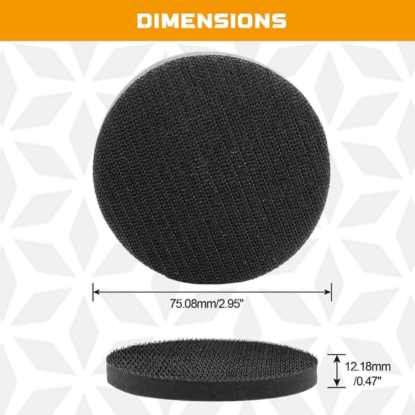KGOJDYNFYSL 5-pak krog- og løkke bløde skumbufferpuder 3 tommer (75 mm) svampecushion buffer bagplade bløde interfacepuder til 3\" slibning