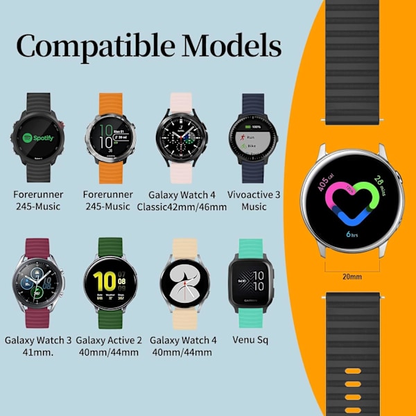 Garmin GPS Running Smartwatch Band, blødt silikone