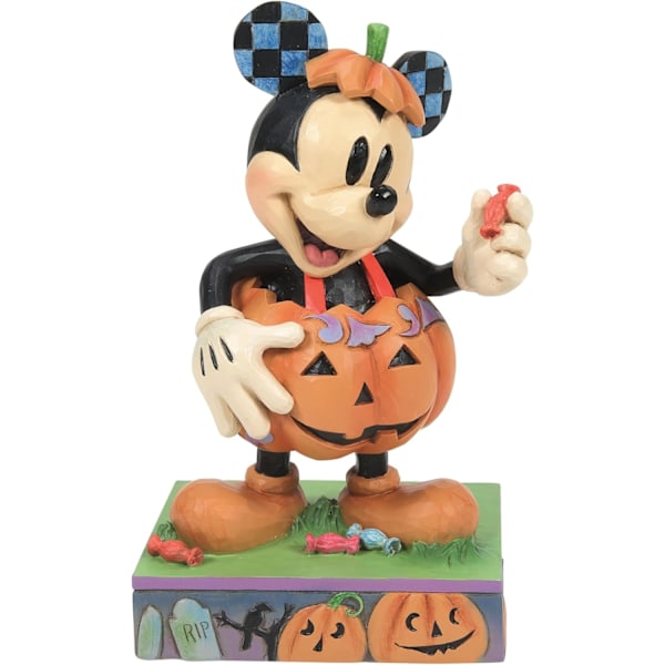 Enesco Disney Traditions Collection af Jim Shore     Mickey Mouse i græskar kostume Figurine- Stenharpiks Håndmalet Fremstillet Samleobjekt