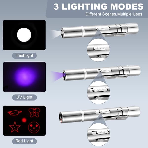 Laserpointer, kattelegetøj, katte-laserlegetøjs-pointer med 5 justerbare mønstre, hunde-laserlegetøj, USB genopladelig laser, lang rækkevidde og 3 tilstande træningsjager