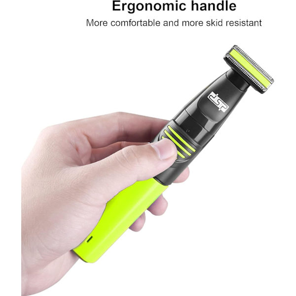 Hybrid elektrisk trimmer og shaver til mænd, vandtæt våd og tør elektrisk shaver, USB genopladelig fuld kropshår trimmer barbermaskine (gul) Gul