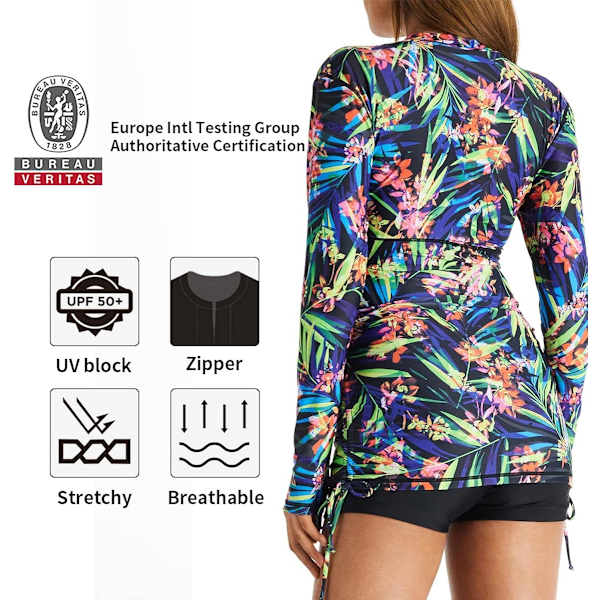 Kvinners UV-solbeskyttelse Langærmet Rashguard Badedrakt Topp