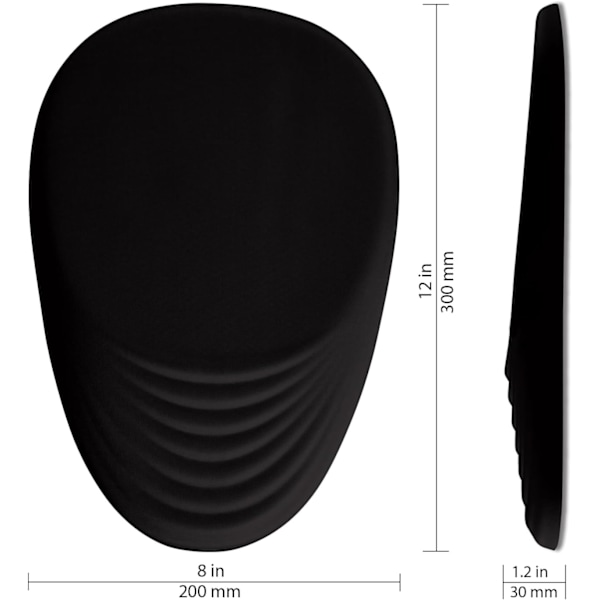 Ergonomisk musmatta med handledsstöd, skrivbordsunderlägg handledsstöd Desin och halkfri PU-bas, datormusmattor för smärtlindring, kontor och 12