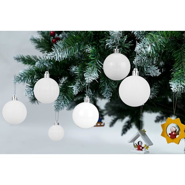 28 st krossäkra julgranskulor i 4 klassiska ytbehandlingar för jul