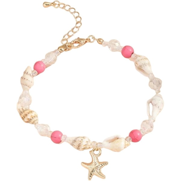 Fashion Bead Shell Starfish Anklet for Women Summer Beach Charms Foot Chain Bohemian Ankle Bracelets Jewelry Vacation Gifts As Pic  As Pic