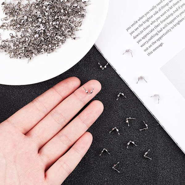 500 stk rustfrie stål snorspisser - smykkefunn for DIY armbånd