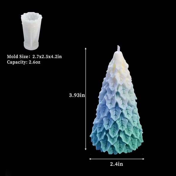 Juletræ Silikoneform 3D Lysforme til Fremstilling af Træformet Silikone Epoxy Resin Form 3D Julefyrtræ Silikoneform til Epoxy Resin