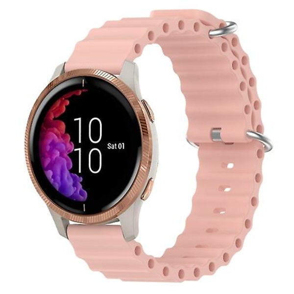 För Garmin Venu 20mm Ocean Style Silikon Solid Color Watch Band JTT Pink