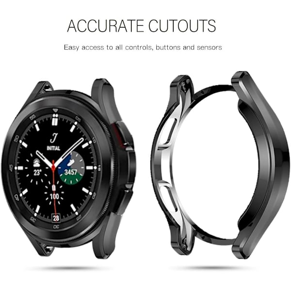 Kompatibelt fodral för Samsung Galaxy Watch 4 44 mm 40 mm mjuk TPU pläterad
