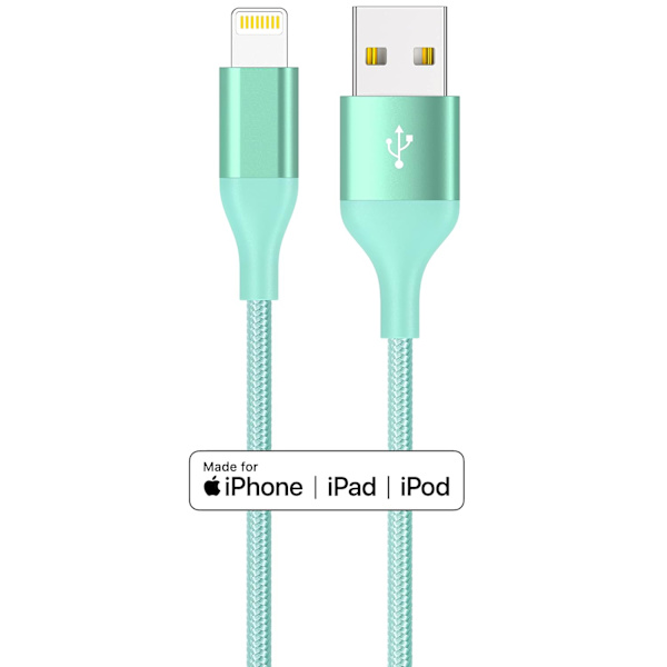 [Apple Mfi-certifierad] 4Colorful Lightning-kabel 4-pack 6 fot