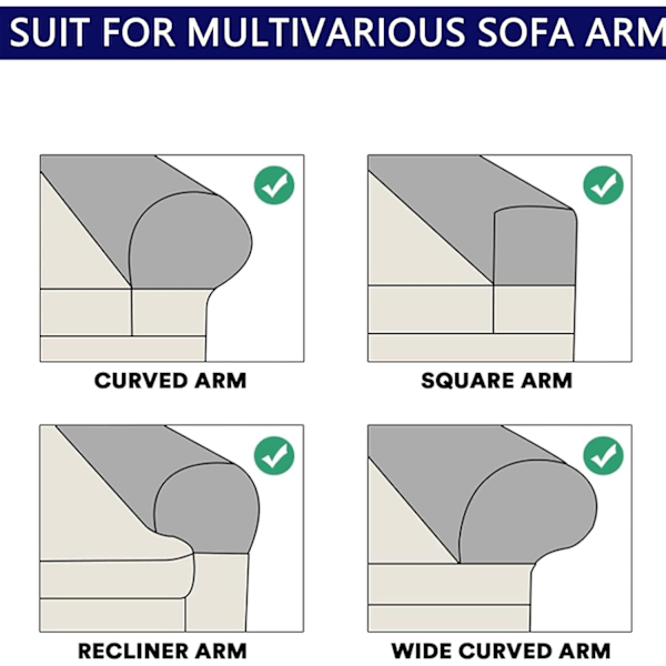 Armstödsskydd Set - Chenille Armstödsskydd för Stolar och Soffor med Stift