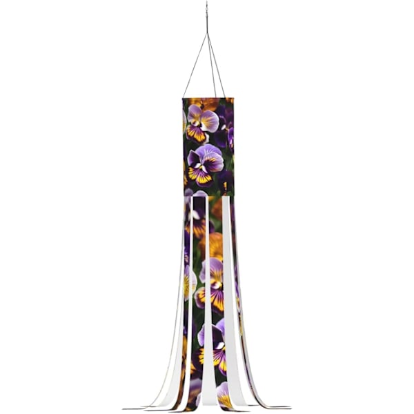 Pansy Perfection Print Halloween Vindpose 40 Tommer Udendørs Dekoration Hængende Dekoration til Væg Træ Front, Uden Lys