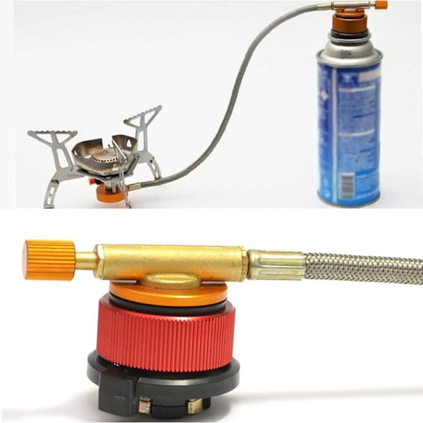 Camping gassflaske adapter - 2 deler for butan kanister komfyr tilkobling