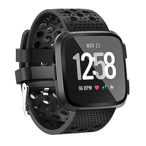 Smart Watch Venting Circle Hole Watch Band For Fitbit Versa ONP Black