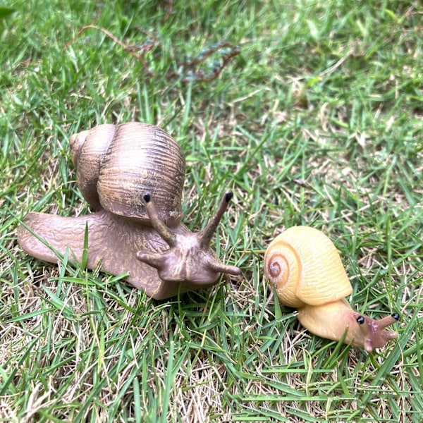 4 st snigelfigurer snigelmodell miniatyr snigel för älvträdgård