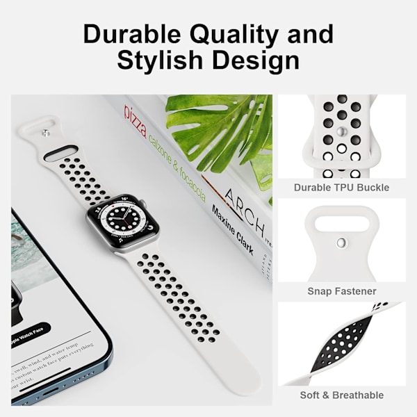 Klokke kompatibel med Apple Watch Band 38mm 40mm 41mm 42mm 44mm