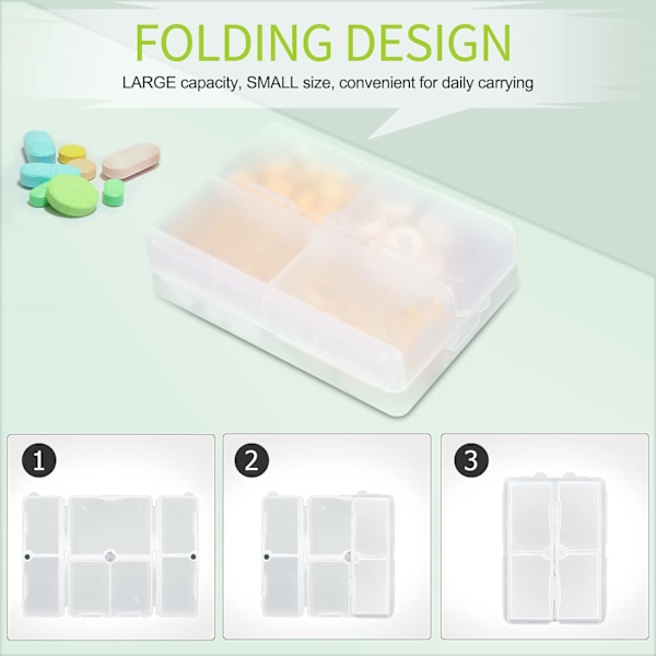 2 st Daily Pill Organizer, 7 fack Portable Pill