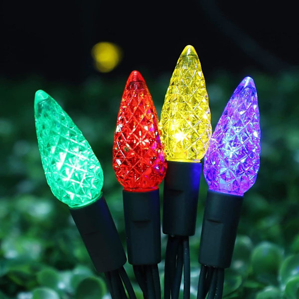 C6 batteridrevne julelys, 50 LED 17FT julelys med 8 moduser, vanntett juledekorasjon for juletre Wresth Garland