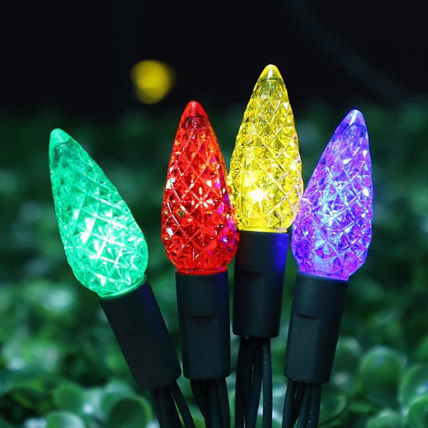 C6 batteridrivna julgransljus, 50 LED 17FT julgransljus med 8 lägen, vattentät juldekoration för julgran Wresth Garland