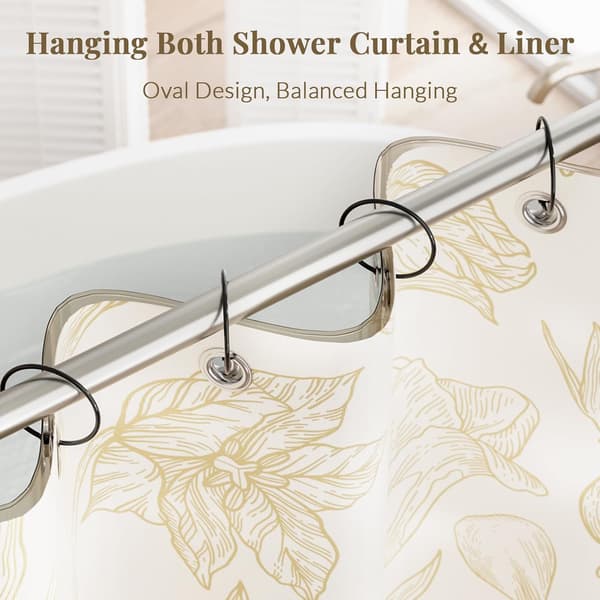 Duschdraperiringar, Bathway Duschdraperikrokar, Svarta Duschdraperiringar Rostfria, Anti-Drop Duschringar för Draperi, Duschkrokar för