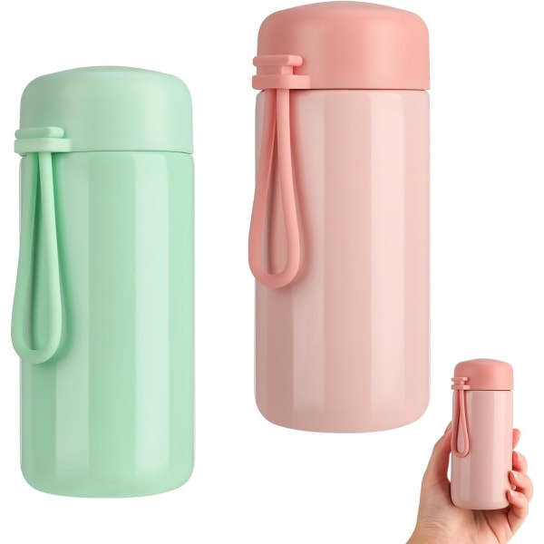 2-pack liten termos, 150 ml isolerad vattenflaska för varma och kalla drycker, rostfritt stål minitermos vakuumtermosmugg för skola, resor, arbete,