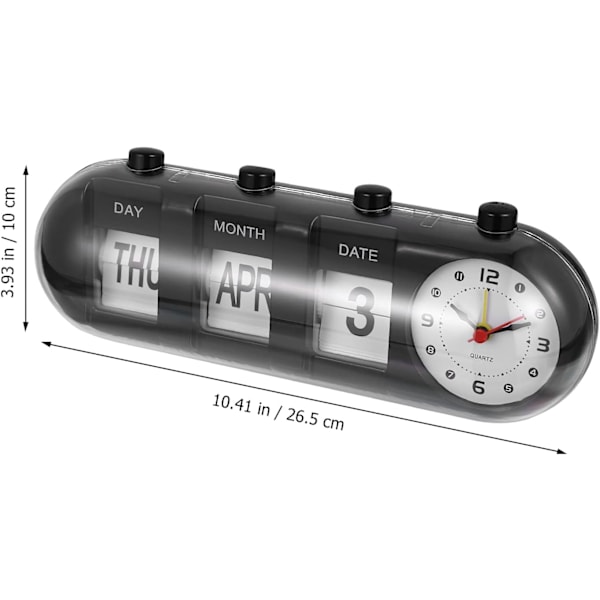 Enkel digital väckarklocka Liten kalender väckarklocka Skrivbord Tyst väckarklocka Manuell flippkalender Klocka Retro flippklocka för hem Skrivbord Kontor
