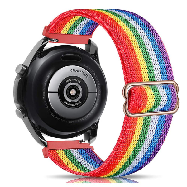 20 mm 22 mm bånd til Samsung Galaxy Watch 4/classic/3/5/pro/active 2 Gear S3 Elastic Nylon Loop Huawei Watch Gt 2 2e 3 Pro Strap rainbow 22mm