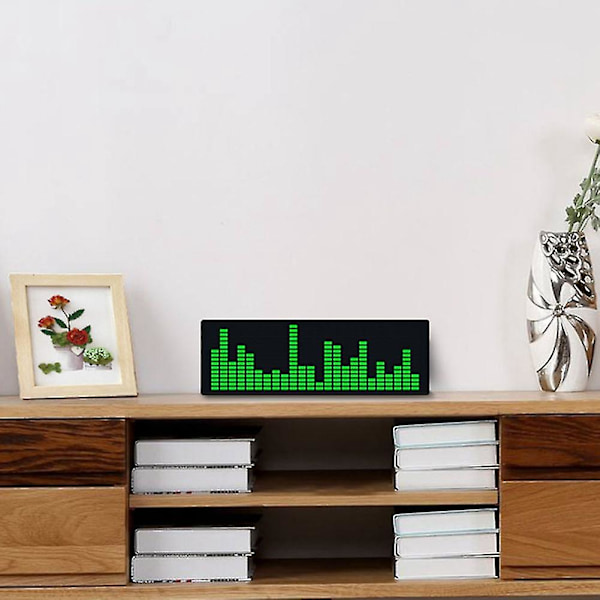 Led Music Spectrum Rhythm Lights Röstsensor 1624 Rgb Atmosphere Level Indicator Med Klocka Displa