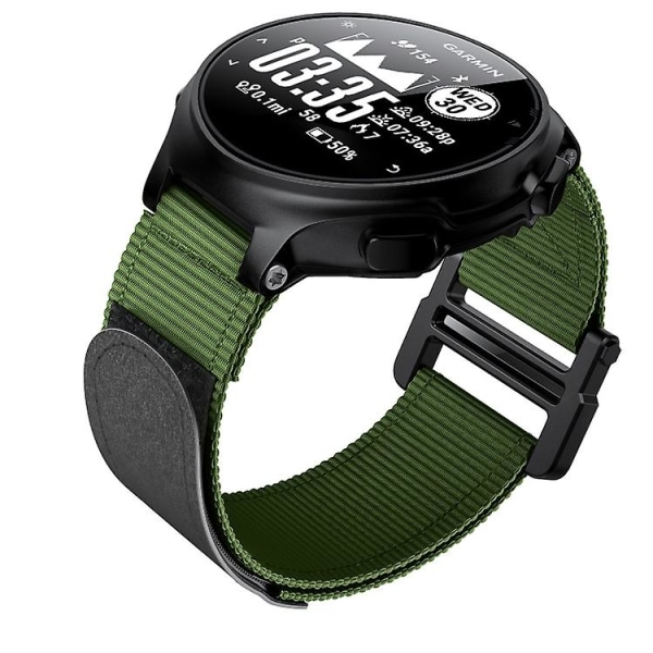 För Garmin Forerunner 735xt kardborrfäste nylon klockarmband HFM Army Green