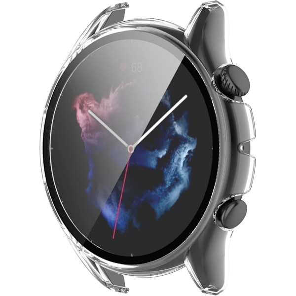 Kompatibel med Amazfit GTR 3 Pro/GTR 3 Skal, PC Slim Skärmskydd Skal Fodral [Pläterad Metallfärg Ram] [3D Full Täckning] med Härdat Glas S