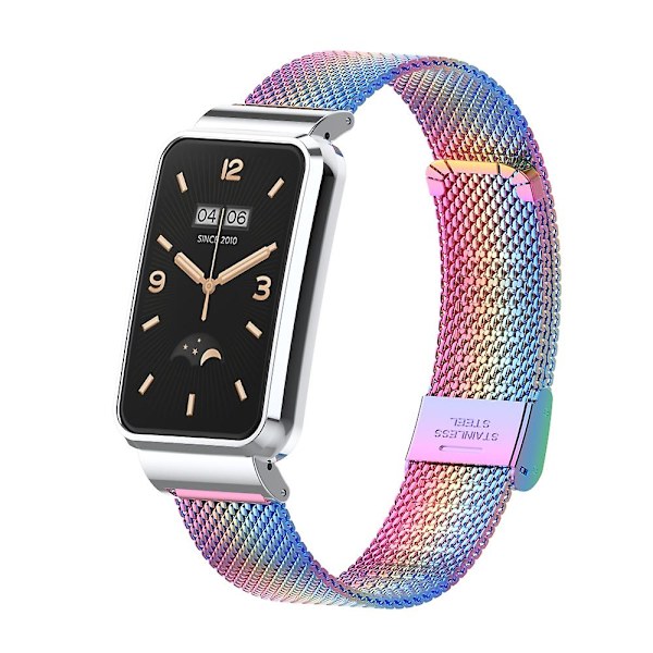 Milanese rem + etui til Xiaomi Mi Band 7 Pro i rustfrit stål, åndbar armbåndserstatningsrem til Mi Band 7 Pro-rem Color