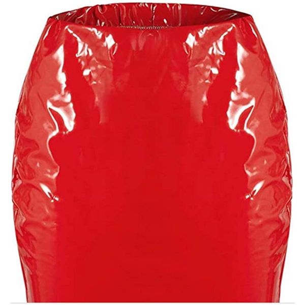 Kvinnor Neon Läder Minikjol Kjolar Sexig Blank Flytande Metallisk Vått Utseende Latex