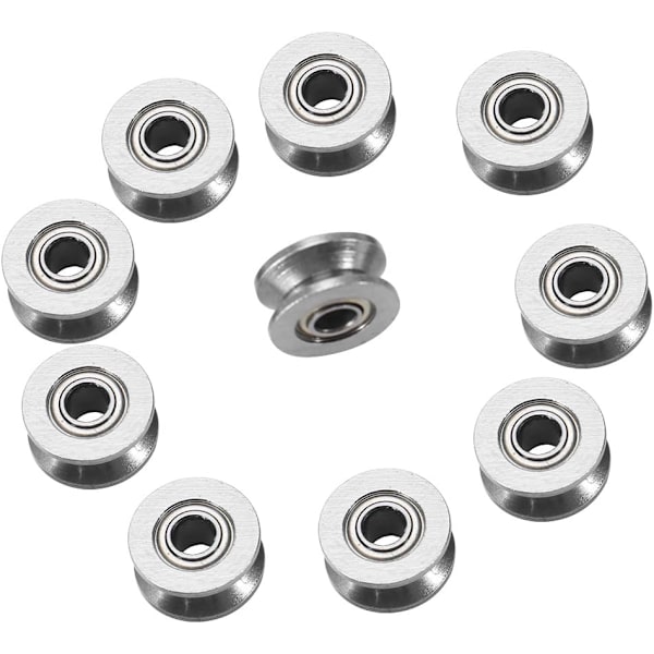 10 stk. V624ZZ Miniature Stål V-Rille Styretrisse Skinne Kugleleje - til Skinnespor Liner Bevægelse