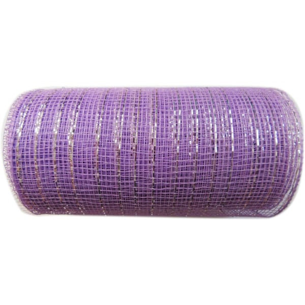 6 inch x 30 feet(10 Yards)-Metallic Poly Mesh Ribbon(Lavender)