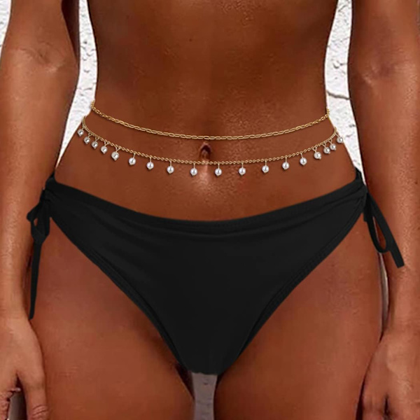18K guldpläterade midjekedjor Body Chain för kvinnor
