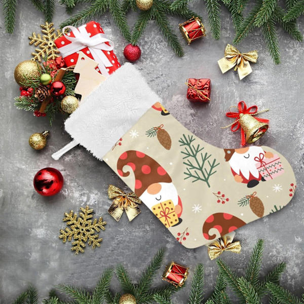 Julstrumpa, Personliga Julstrumpor Set med 2 Traditionella Tomte Jultomtar 45,7 cm Julstrumpor Hängande Ornament Ka