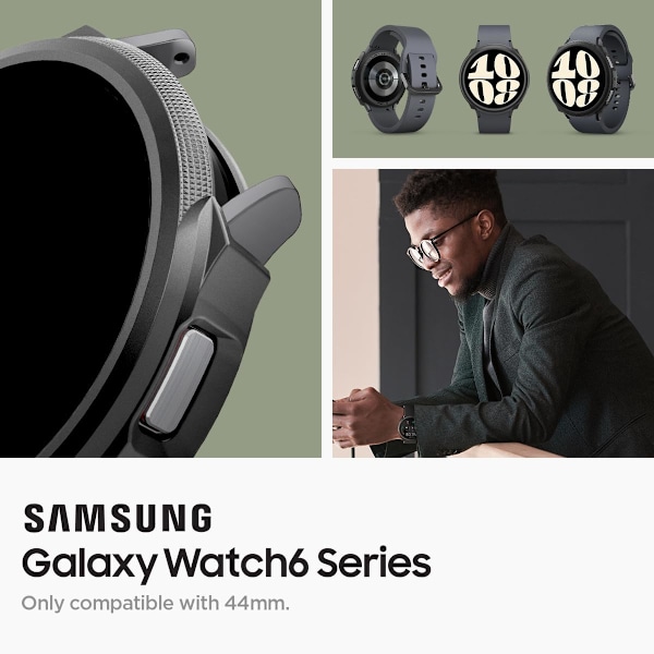 Liquid Air Designet for Galaxy Watch 6 44mm Deksel Fleksibelt Lett TPU-deksel (2023) - Matt Svart Matt Svart