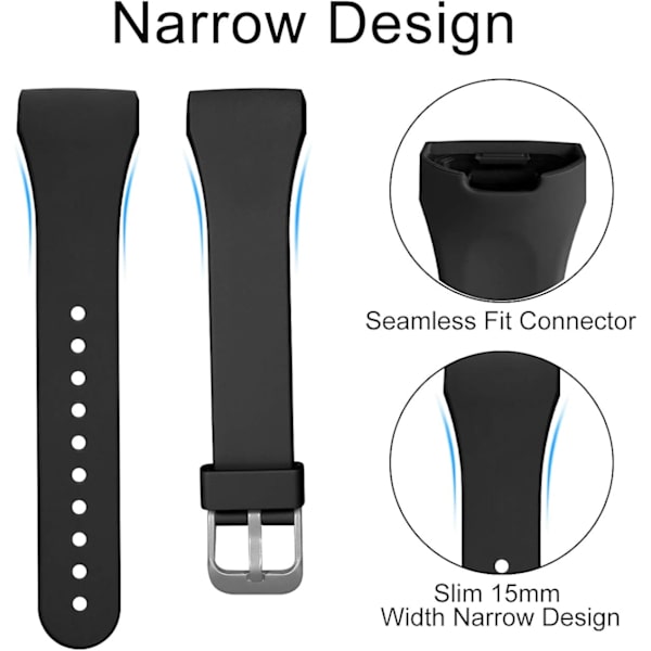 Kompatibel med Fitbit Charge 4/3-rem - Myk erstatningssportsarmbånd for kvinner og menn (liten/stor)