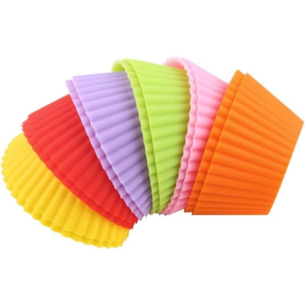 12 stk Mini Rund Form Silikon Muffin Cupcake Form Bageform Maker