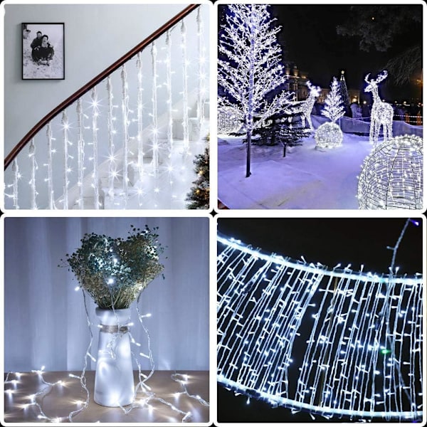 Julelys, Fe-lys Udendørs 66Ft 200 LED med Hukommelsesfunktioner Controller, Stik i Påske Dekorationslys til Soveværelse Fest Bryllup Have