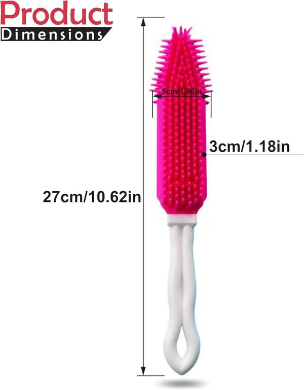 Dobbelt Pet Hårfjerner Børste - Genanvendelig Gummibørste til Tæpper, Tøj & Hjørner (Pink)