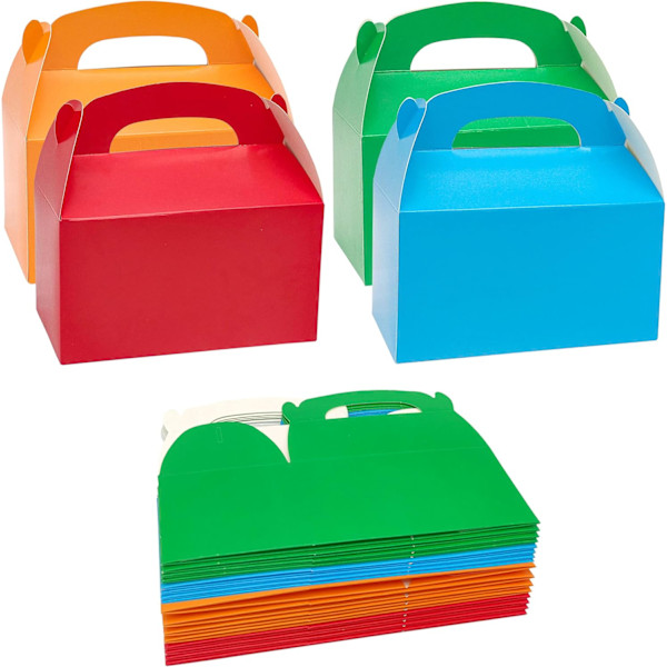 20 st Party Treat Boxar med Handtag Kraft Presentpapperslådor