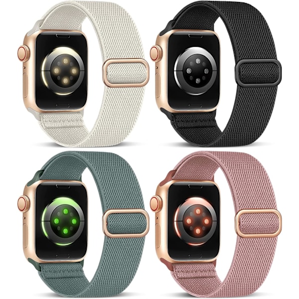 Stretchiga nylonband kompatibla med Apple Watch -band 38 mm 40 mm 41 mm