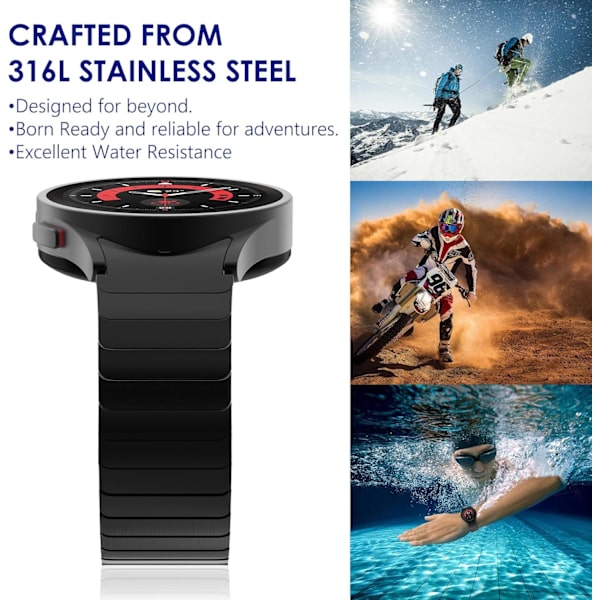 för Galaxy Watch 7 6 Band 5 Pro Galaxy Watch 6 Classic Bands 47mm 5/4/4 Classic/FE No Gap Band 44mm 40mm 43mm 45mm 42mm 46mm Män, Solid No
