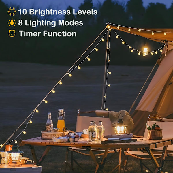 33 FT 80 LED Mini Globe Indendørs Lyskæde Batteridrevet 8 Tilstande med Fjernbetjening Dekorativt Soveværelse Værelse Sovesal Have, Vandtæt Udendørs Terrasse