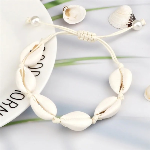Ny 2025 Seashell Anklet Håndlavede Conch Anklets til Unisexs Kvinder Sommer Strand Smykker Barfodet Ankel På Benrem Tilbehør Mode Som Billede