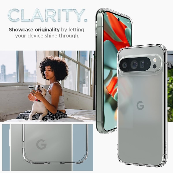 Ultra Hybrid Skal Designat för Pixel 9 Pro XL (2024) [Anti-Gulning], [Militärklassat Skydd] - Klar Kristallklar